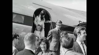 DOWNLINERS SECT  arriving by plane to Sweden in 1965  Hurt By Love  only known  1960s footage [upl. by Kevin]