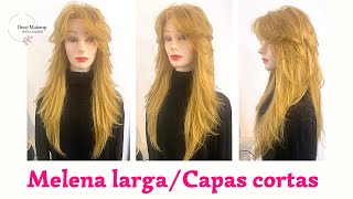 Corte melena muy larga con capas muy cortas [upl. by Feodora]