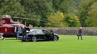 King Charles arrives in Edinburgh The Scottish Parliaments 25th anniversary kilts helicopter [upl. by Rawdon889]