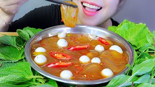 ASMR SỨA MẮM TẮC  Jellyfish soaked in calamansi fish sauce  EATING SOUNDS  LINHASMR [upl. by Ethban]