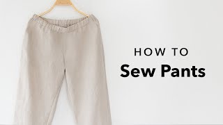 How to sew pants Elastic waist wideleg style  Sewing Tutorial with Angela Wolf [upl. by Boggs]