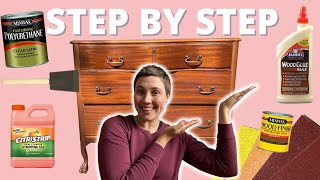 Refinishing Furniture for Beginners  Antique Dresser Makeover  Know Can Do [upl. by Evey]