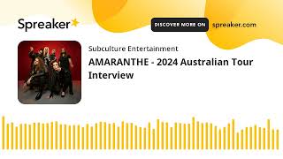 AMARANTHE  2024 Australian Tour Interview [upl. by Sikko]