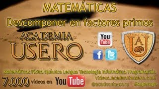 Descomponer factores primos Matemáticas 1º ESO Academia Usero Estepona [upl. by Aedni515]