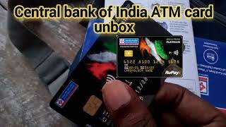 central bank of india atm card unbox  new rupay platinum debit card  online apply [upl. by Saoj]