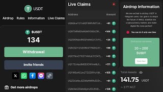 USDT Airdrop Telegram Bot  Get USDT For Free [upl. by Goode392]