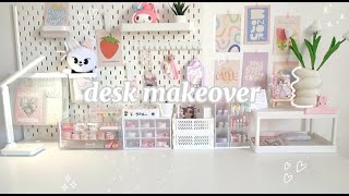 Pinterest Inspired Desk Makeover  Aesthetic accessories  huge IKEA haul🌷🧸 [upl. by Eugaet]