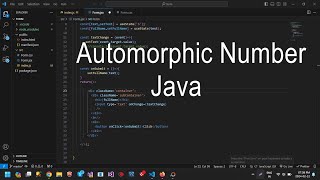 Automorphic Number in Java Hindi Tutorial Using Visual Studio Code Explaination in Hindi [upl. by Hafeetal]