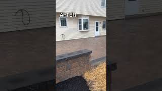 Backyard Patio and Fire Pit  Before and After construction backyarddesign patio [upl. by Poree]