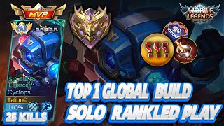 NEW CYCLOPS SABER SKIN BEST BUILD amp EMBELM 2024SOLO RANKED GAMEPLAY  MOBILE LEGENDS [upl. by Ynohtnaed]