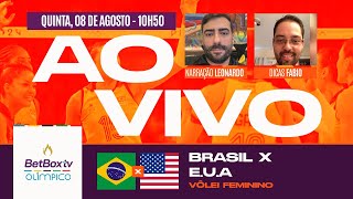 BRASIL X EUA VÔLEI FEMININO DICAS AO VIVO  OLIMPÍADAS DE PARIS 2024  08082024 [upl. by Aedni601]