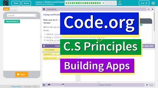 Buttons and Events Lesson 118 Tutorial with Answers Codeorg CS Principles [upl. by Ahsilram]