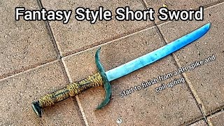 Forging A Fantasy Of Short Sword  Railroad Spike and Coil Spring Into a Beautiful Sword [upl. by Va]