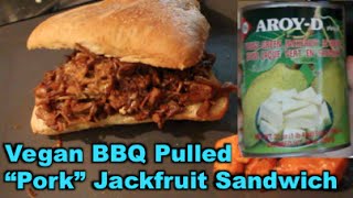 What I Ate Vegan BBQ Pulled Pork Jackfruit Sandwich March 2 2016 [upl. by Merideth]