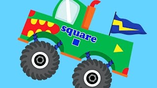 Monster Trucks Teaching Shapes  Learning Basic Shapes Video for Kids [upl. by Losyram]