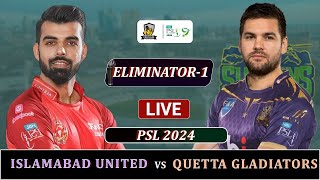 ISLAMABAD UNITEDS vs QUETTA GLADIATORS PSL 2024 ELIMINATOR MATCH LIVE  LQ vs QG LIVE SCORES  TOSS [upl. by Irmgard]