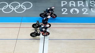 Great Britains track cycling womens team sprint gold world record highlights Paris Olympics 2024 [upl. by Aneema995]