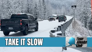 Snowstorm Hits Anchorage Leading to Crashes Closures [upl. by Kutchins]