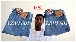 Levis 501 vs Levis 505 Fit Sizing Comfort  More [upl. by Selestina]