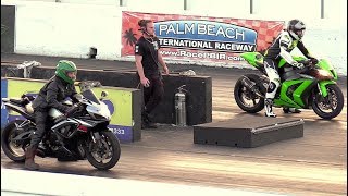 Street bikes racing R1 vs HayabusaNinja vs CBR Hayabusa vs Kawasaki and more [upl. by Oiruam]