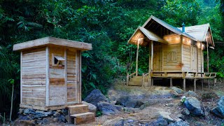 2 months living alone in the forest building complete the bathroom for Cabin Hut Off Grid Living [upl. by Gnay]