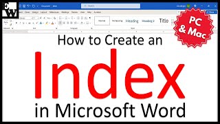 How to Create an Index in Microsoft Word PC amp Mac [upl. by Ynneg]