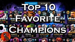 Top 10 Favorite Champions  Marvel Contest of Champions [upl. by Eilloh]