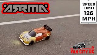 Custom ARRMA Infraction Insane 126mph Speed Run 🔥🔥🔥 [upl. by Eiramnaej]