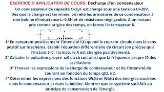 OSCILLATIONS ELECTRIQUES LIBRES EXERCICE 1 TERMINALE [upl. by Agna]