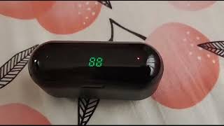 Review Vitog F9 V50 TWS wireless Bluetooth headphones LED display with 2000mAh power bank headphone [upl. by Waki557]