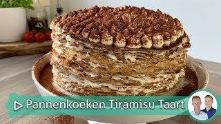 Pannenkoeken Tiramisu Taart  Koken amp bakken met SterkInDeKeuken [upl. by Erminie]