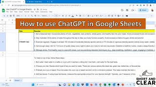 Use Chatgpt in Google Sheets  Easy Steps [upl. by Salta]