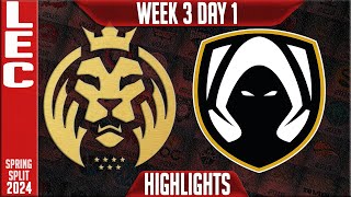 MDK vs TH Highlights  LEC Spring 2024 W3D1  MAD Lions KOI vs Team Heretics [upl. by Analem]