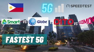 Philippines 5G Speed Test Results Metro Manila Globe Smart Dito Gomo Comparison [upl. by Meil]