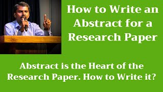 How to Write an Abstract for a Research Paper  Journal Article  M Milton Joe [upl. by Morvin362]