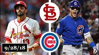 St Louis Cardinals vs Chicago Cubs Highlights  September 28 2018 [upl. by Ydnagrub270]