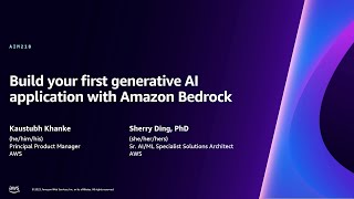 AWS reInvent 2023  Build your first generative AI application with Amazon Bedrock AIM218 [upl. by Ruyle]