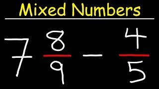 Subtracting Mixed Numbers and Fractions [upl. by Novyaj]