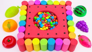 Satisfying Videos  How to make Square Rainbow Cake with Kinetic Sand Cutting ASMR [upl. by Narret]