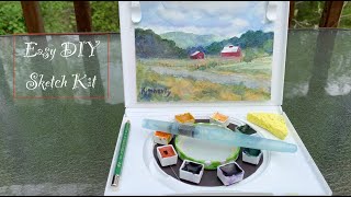 Easy DIY Watercolor Travel Palette Handheld Easel for Plein Air Painting or Urban Sketching [upl. by Neveda]