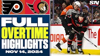 Philadelphia Flyers at Ottawa Senators  FULL Overtime Highlights  November 14 2024 [upl. by Wexler]