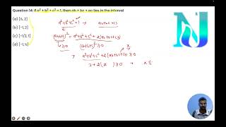 If a2  b2  c2  1 then ab  bc  ca lies in the interval [upl. by Notsob]