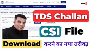 How to Download CSI file for TDS Return from Income Tax Portal  How to Find Lost TDS Challan TaxG [upl. by Dugaid]