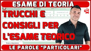 LE PAROLE quotPARTICOLARIquot  SEMPLICI TRUCCHI PER SUPERARE Più FACILMENTE LESAME TEORICO DELLA PATENTE [upl. by Leidgam]