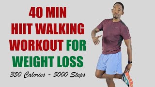 🔥5000 Step At Home Workout🔥40 Min HIIT Walking Workout for Weight Loss🔥350 Calories🔥 [upl. by Ardnuhsed]