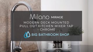 Milano Mirage  Modern Deck Mounted Pull Out Kitchen Mixer Tap  Chrome [upl. by Maura170]