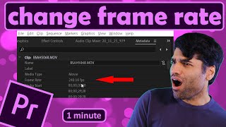 Change frame rate without changing speed Premiere Pro [upl. by Hacker531]