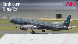 Embraers E195E2 Airliner Flies at the Farnborough Airshow – AIN [upl. by Veleda]