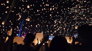 Yi Peng Sky lantern festival in Chiangmai Thailand 2024 [upl. by Ennaylil]