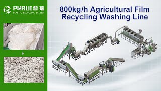 800kgh Agricultural Film Recycling Washing Line Waste Film Recycling Machine  Purui Machinery [upl. by Anahsar]